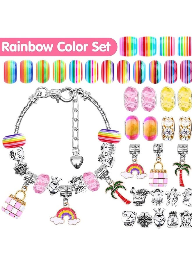Generic - Bracelets Making Kit, Jewellery Making Supplies Beads, Charm Beads Bracelet Jewelry Kit with Bracelets, Jewelry Charms Gift Set for Adults Kids Girls Beginner Gift Crafts 110Pcs - Image 1