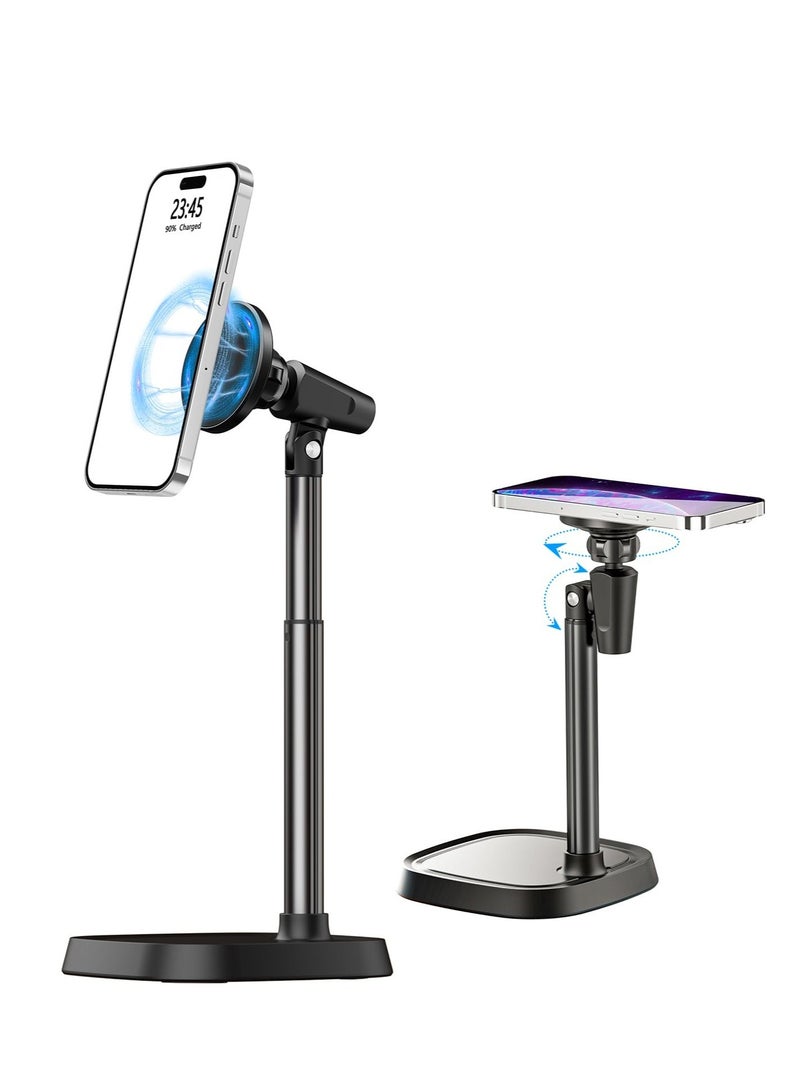 Excefore Magnetic Phone Desk Stand, Compatible with MagSafe for iPhone 15, 14, 13, 12 Pro Max Plus, MagSafe Case, All Smartphones, Height, Angle Adjustable iPhone Stand - Image 1