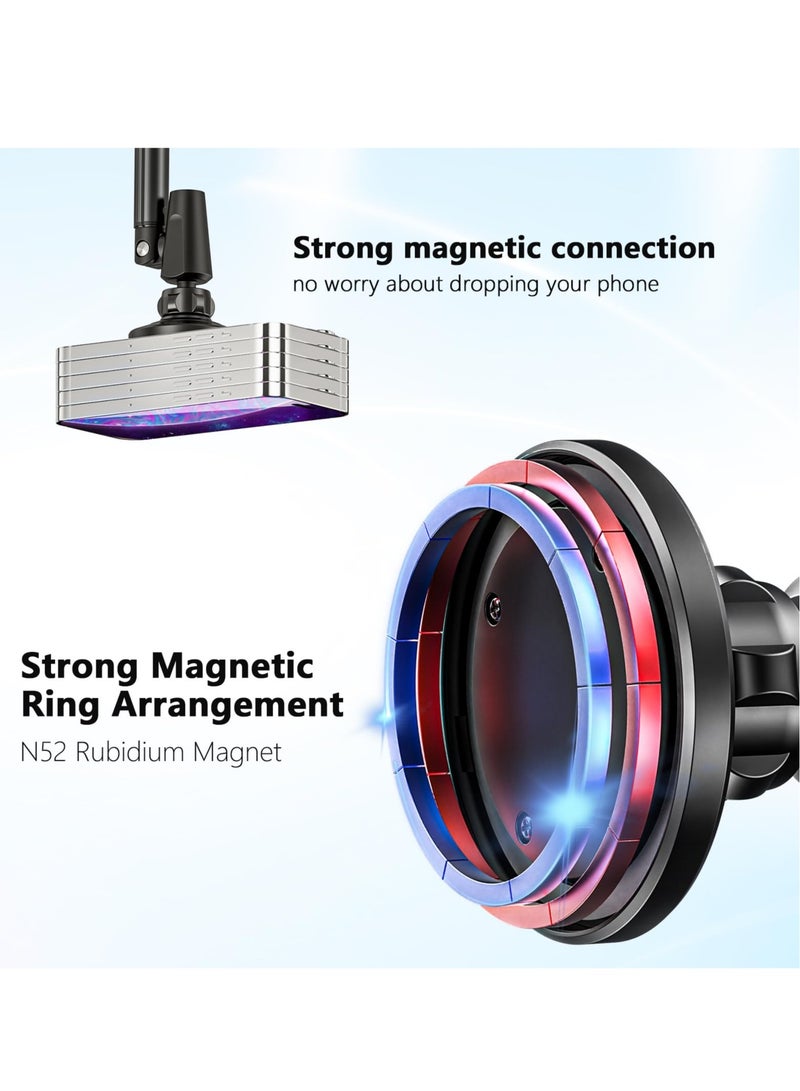 Excefore Magnetic Phone Desk Stand, Compatible with MagSafe for iPhone 15, 14, 13, 12 Pro Max Plus, MagSafe Case, All Smartphones, Height, Angle Adjustable iPhone Stand - Image 5