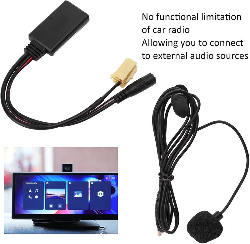 ويوبلز كابل صوت بلوتوث 5.0 للسيارة مع ميكروفون ومحول مكالمات بدون استخدام اليدين، بديل لسيارات 159 موديلات 2005 وما بعدها - Image 2