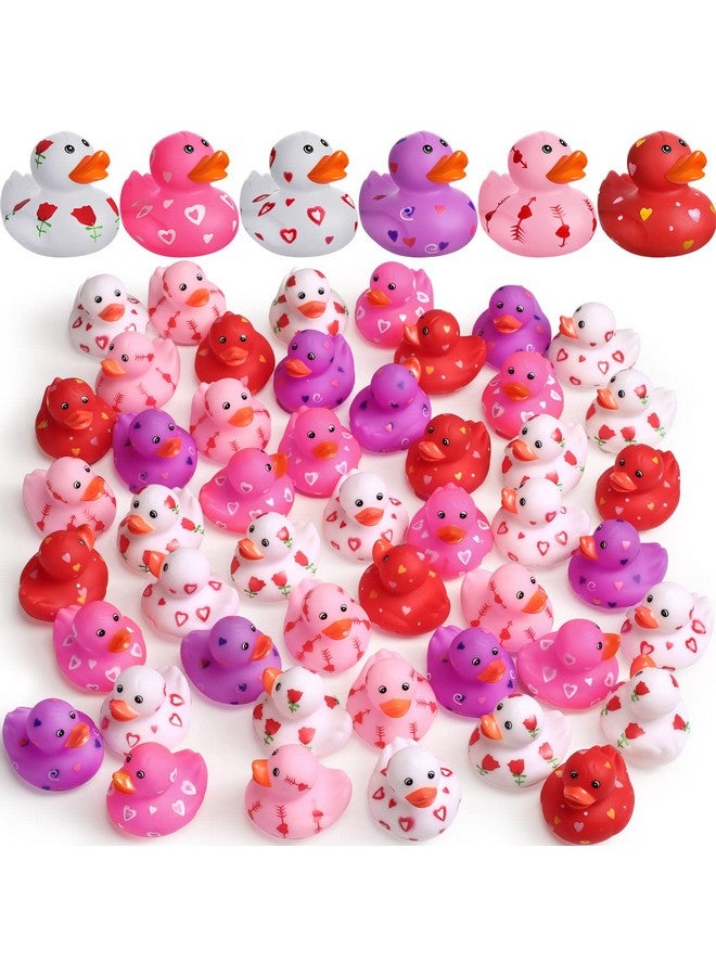 Jerify 24 Pcs 2 Inch Rubber Duckies Bulk Small Heart Rubber Ducks for Pool Bathtub Toys Classroom Prizes Birthday Party Favors Gifts Goodie Bag Fillers, 6 Styles - Image 1