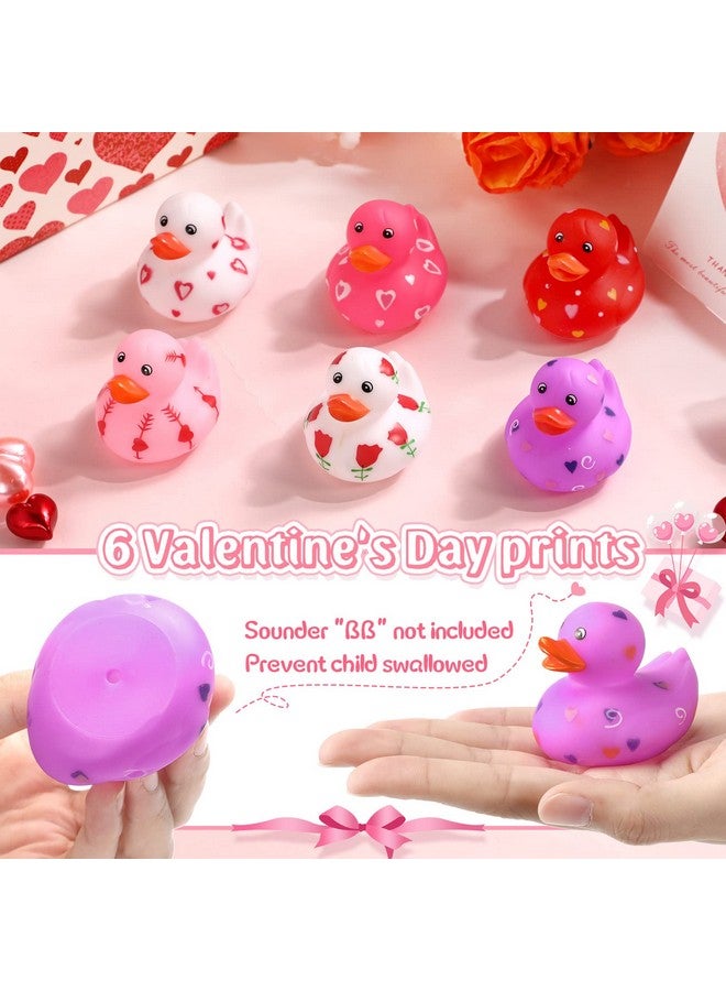 Jerify 24 Pcs 2 Inch Rubber Duckies Bulk Small Heart Rubber Ducks for Pool Bathtub Toys Classroom Prizes Birthday Party Favors Gifts Goodie Bag Fillers, 6 Styles - Image 3