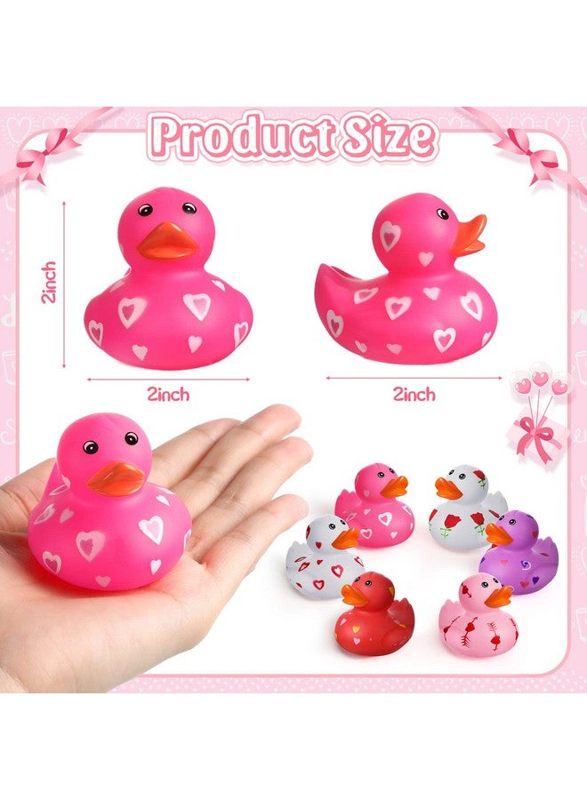 Jerify 24 Pcs 2 Inch Rubber Duckies Bulk Small Heart Rubber Ducks for Pool Bathtub Toys Classroom Prizes Birthday Party Favors Gifts Goodie Bag Fillers, 6 Styles - Image 2