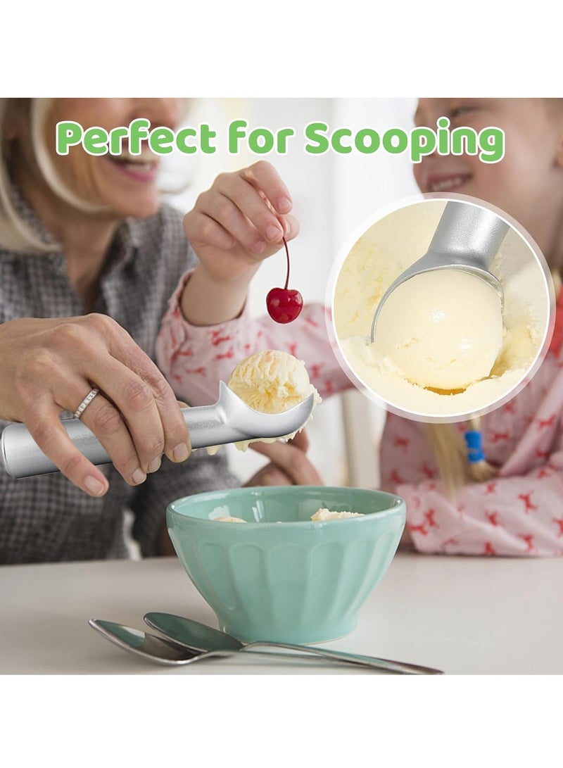 Ice cream spoon, 7-inch (about 17.8 cm) non-stick and anti-freezing one-piece aluminum spoon, heavy-duty and durable design, easy to clean, suitable for ice cream, cookie dough, popsicles, almonds  - Image 2