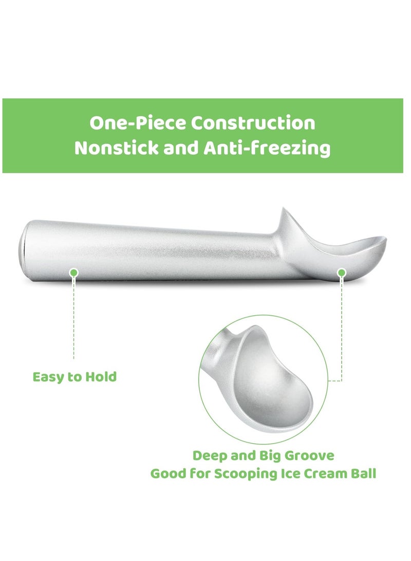 Ice cream spoon, 7-inch (about 17.8 cm) non-stick and anti-freezing one-piece aluminum spoon, heavy-duty and durable design, easy to clean, suitable for ice cream, cookie dough, popsicles, almonds  - Image 4