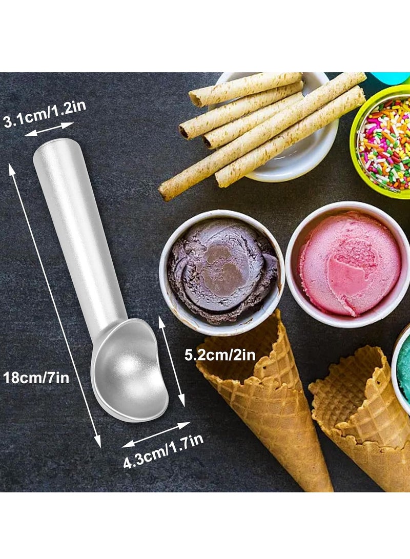 Ice cream spoon, 7-inch (about 17.8 cm) non-stick and anti-freezing one-piece aluminum spoon, heavy-duty and durable design, easy to clean, suitable for ice cream, cookie dough, popsicles, almonds  - Image 5