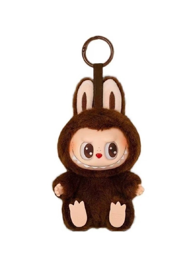 الجيل الثاني الجلوس أسفل الحزب سلسلة - لابوبو - الفينيل بلش لعبة (أسلوب قوس قزح) ، دمية بنية عصرية قلادة المفاتيح ، هذه لعبة أسلوب سري ، 17 سم - Image 1