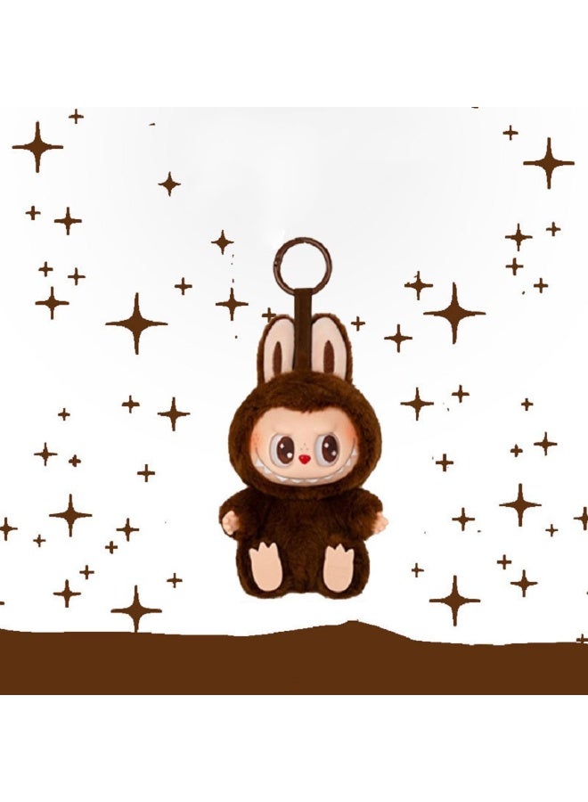 الجيل الثاني الجلوس أسفل الحزب سلسلة - لابوبو - الفينيل بلش لعبة (أسلوب قوس قزح) ، دمية بنية عصرية قلادة المفاتيح ، هذه لعبة أسلوب سري ، 17 سم - Image 2