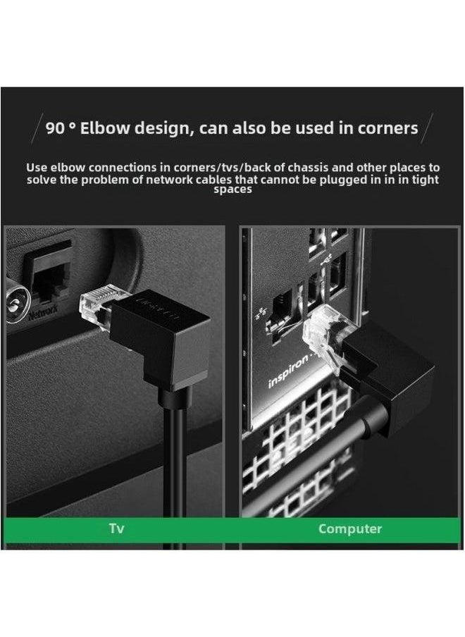 Generic Green Internet Cable Home 6 Class Gigabit Pure Copper Computer Router 5 Network Jumper Connection 10 M Flat Double Head-Color:Black-Flat Wire-Line Length:1.5  - Image 2