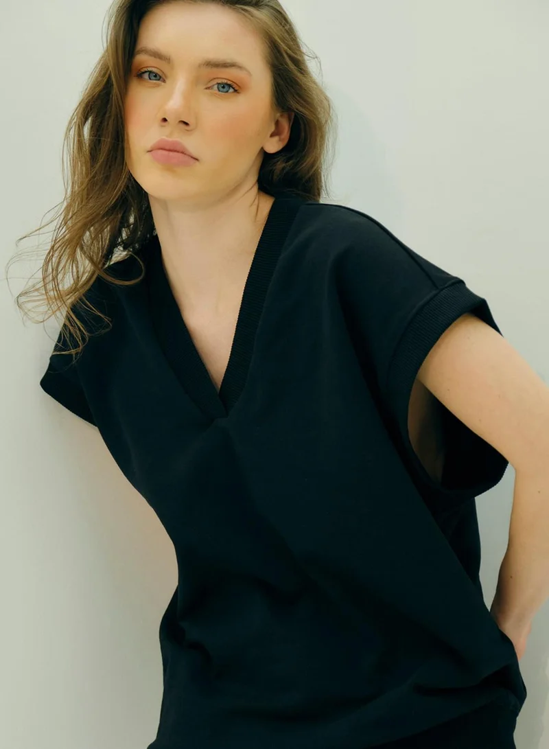 Virgio VIRGIO Cotton Oversized Black T-Shirt