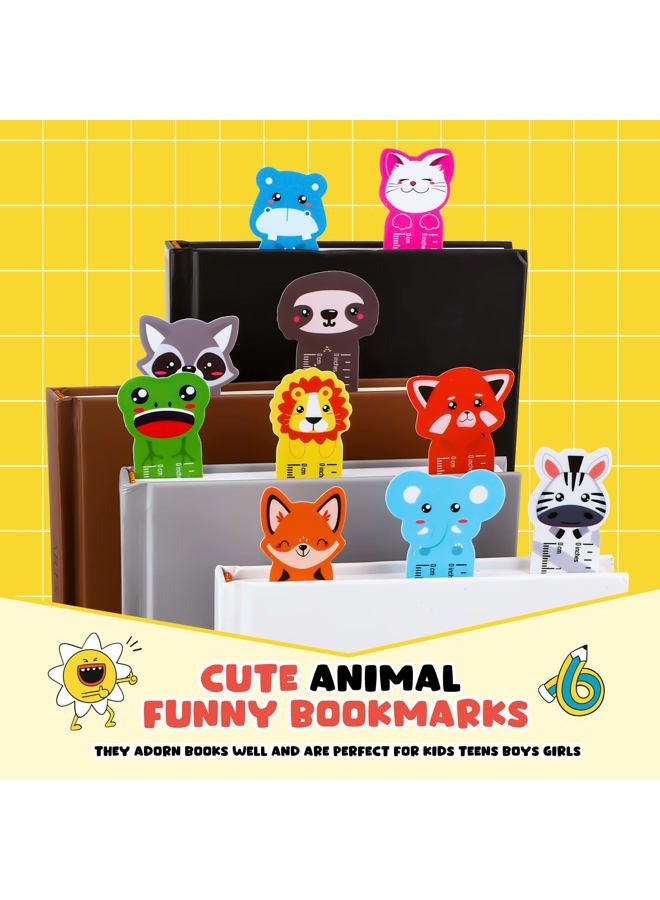 Chinco 60 Pieces Animal Funny Bookmarks Cartoon Cute Bookmarks Reading Ruler Animal Bookmark Animal Theme Kid Bookmark for Kids Girls Students Adult - Image 3