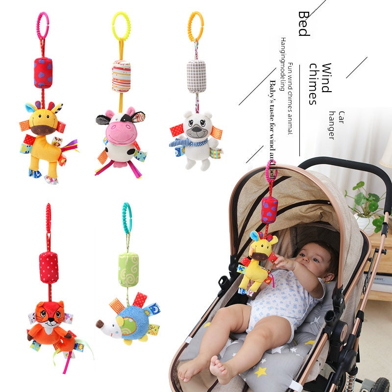 Dolery Baby Wind Chime Animal Stroller Pendant Baby Bed Hanging Wind Chime Ringing Infant Plush Toy(D105D bear) - Image 3