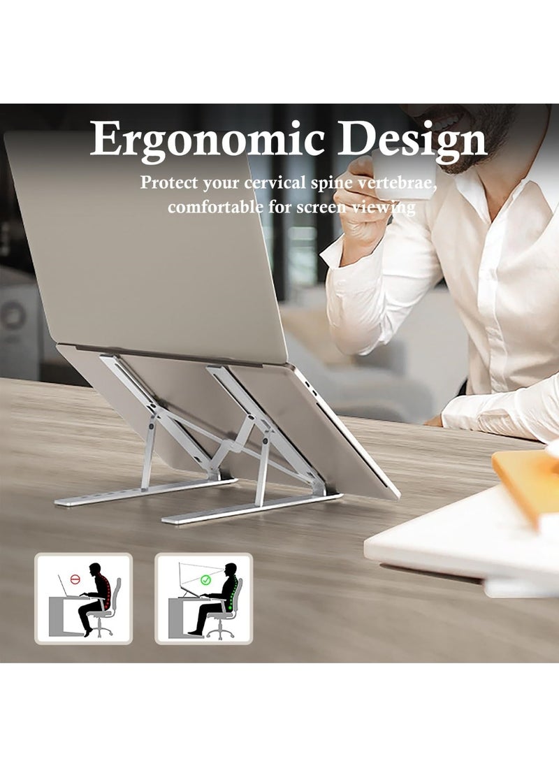 CHU DAI - Laptop Stand Adjustable Computer Stand Ergonomic Laptop Riser with 360° Rotating Base Notebook Stand Compatible with All 10-17” Laptops - Image 1