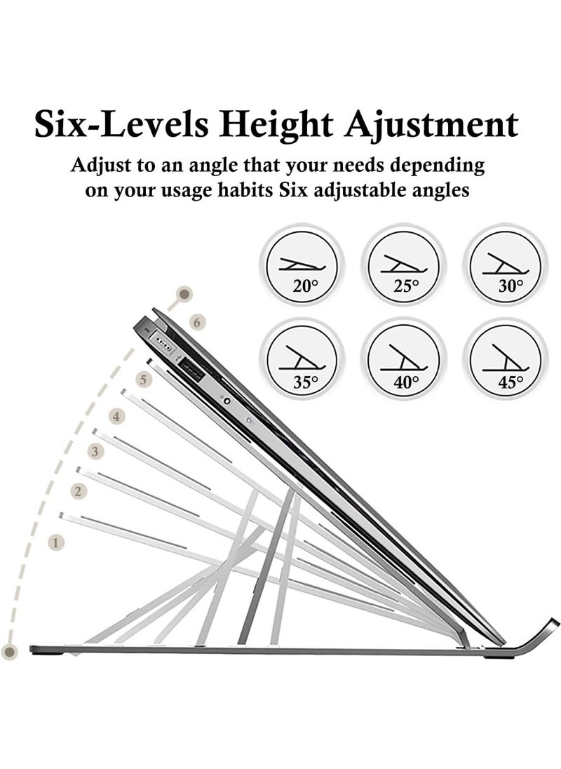 CHU DAI - Laptop Stand Adjustable Computer Stand Ergonomic Laptop Riser with 360° Rotating Base Notebook Stand Compatible with All 10-17” Laptops - Image 1