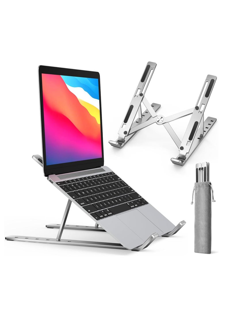 CHU DAI Laptop Stand, Laptop Holder Riser Computer Tablet Stand,  Foldable Portable Desktop Holder Compatible with MacBook,iPad, HP, Dell, Lenovo - Image 1