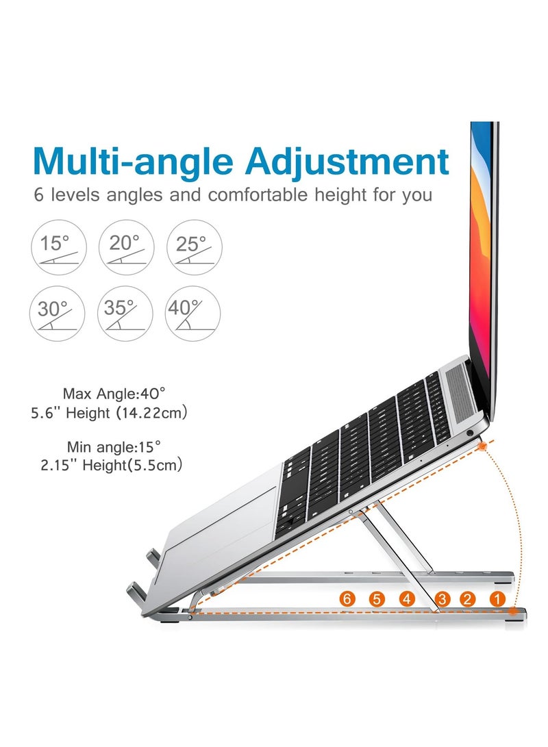 CHU DAI Laptop Stand, Laptop Holder Riser Computer Tablet Stand,  Foldable Portable Desktop Holder Compatible with MacBook,iPad, HP, Dell, Lenovo - Image 2