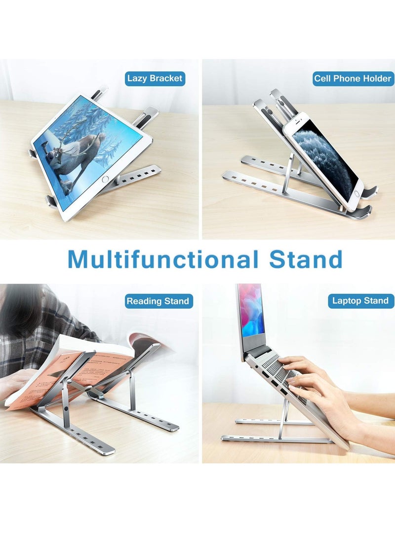 CHU DAI Laptop Stand, Laptop Holder Riser Computer Tablet Stand,  Foldable Portable Desktop Holder Compatible with MacBook,iPad, HP, Dell, Lenovo - Image 4