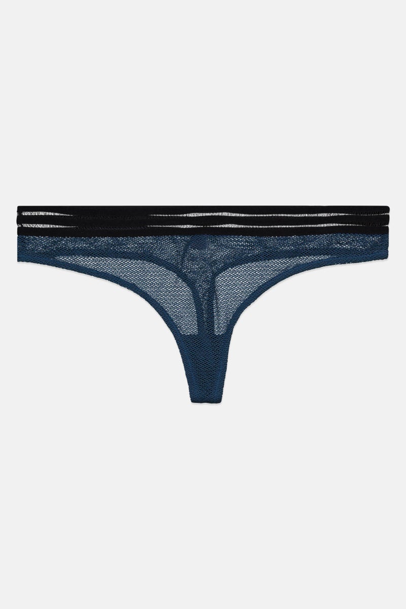 VINCE CAMUTO Women Textured Mesh Thong, Pine Blue  - Image 1