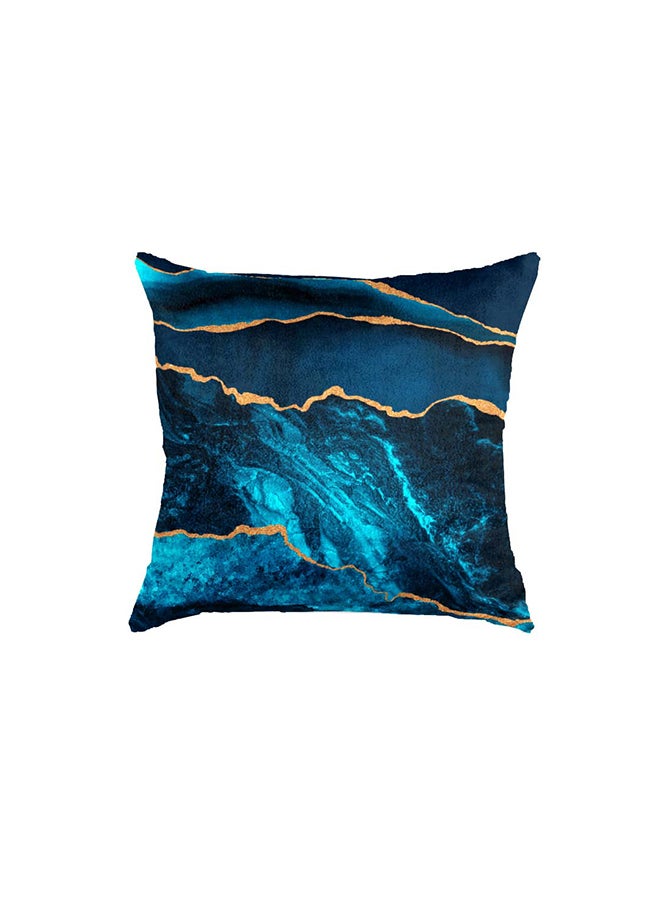 RIZARIES Super Soft Teal Blue Abstract Throw Cushion