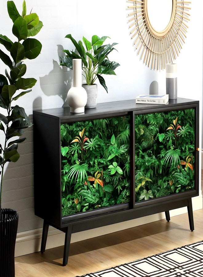 ReWallpaper ورق حائط استوائي من ReWallpaper، ورق حائط نباتي أخضر قابل للإزالة، ورق حائط لاصق بأوراق الشجر، مناسب للخزائن والحمامات وغرف النوم والحدائق السرية وديكور الغابات المطيرة، مقاس 17.5 بوصة × 10 أقدام - Image 3