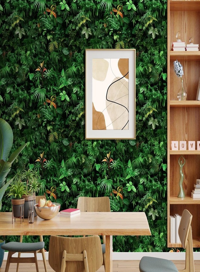 ReWallpaper ورق حائط استوائي من ReWallpaper، ورق حائط نباتي أخضر قابل للإزالة، ورق حائط لاصق بأوراق الشجر، مناسب للخزائن والحمامات وغرف النوم والحدائق السرية وديكور الغابات المطيرة، مقاس 17.5 بوصة × 10 أقدام - Image 4