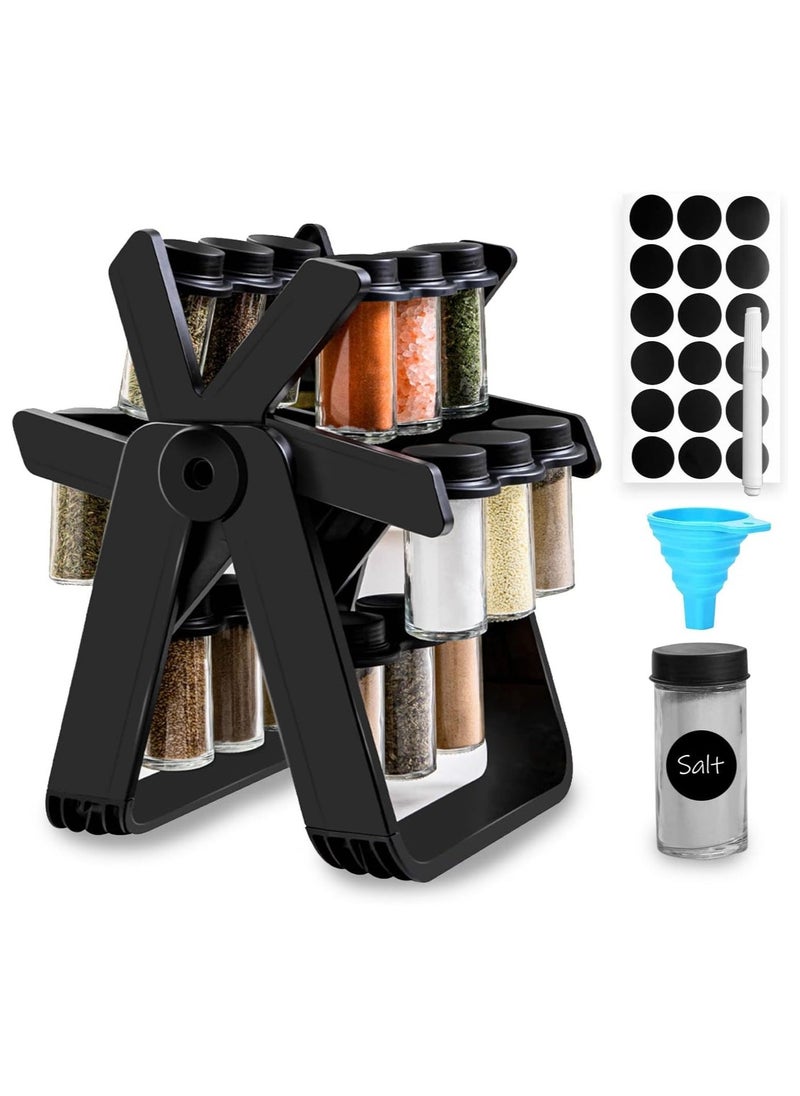 Denx 360 Rotating Spice Rack, 18Pcs Jar Kitchen Spice Organizer, Seasoning Organizer Seasoning Rack Tower For Kitchen Countertop - Image 3