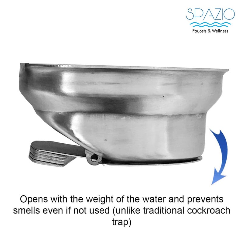 SPAZIO مصرف أرضي من SPAZIO مع إدخال بلاط/رخام | قناة تصريف دش غير مرئية من الفولاذ المقاوم للصدأ 304 | مصرف أرضي لمياه الصرف بحجم 6 × 6 بوصات للبلاط بسمك 13 مم | قناة تصريف مع مصيدة صراصير من الفولاذ المقاوم للصدأ - Image 4