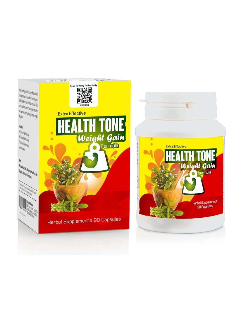 Health Tone Extra Effective Health Tone Herbal Weight Support Capsules – Appetite Booster with Ayurvedic Extracts – 90 Count - Image 1