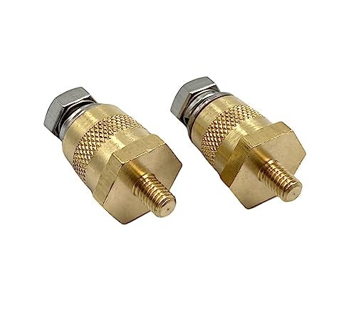 Bstenky 1 Pair Battery post terminalsBrass M6 Extender Bolt Terminals for Positive and Negative Standard Battery Posts of Cars Boats Batteries - Image 1