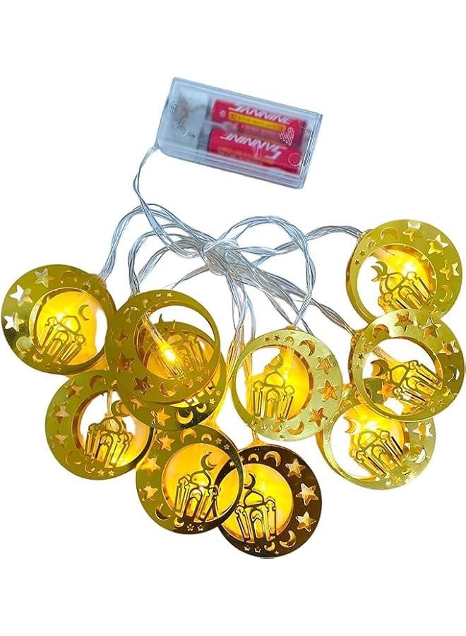 The Bros Eid Ramadan Decorations String Lights 10 LED- Crescent Moon Star Mosque Shaped LED Lights.Eid Decor for Muslim Islamic Home Garden Decor, Indoor Outdoor Party Supplies - Image 3