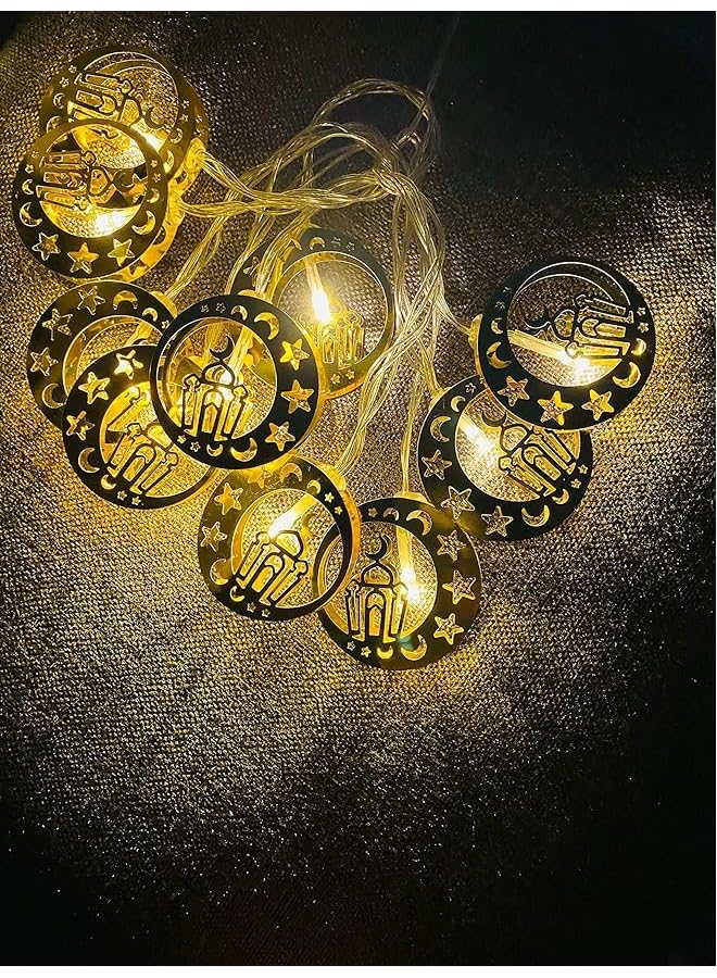 The Bros Eid Ramadan Decorations String Lights 10 LED- Crescent Moon Star Mosque Shaped LED Lights.Eid Decor for Muslim Islamic Home Garden Decor, Indoor Outdoor Party Supplies - Image 5