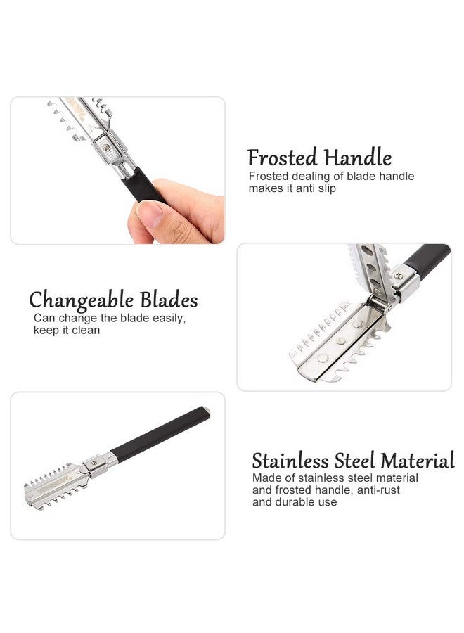 Cimenn Razor Comb Double Edge Razor Blades Manual Hair Cutting Thinning Barber Comb - Image 2