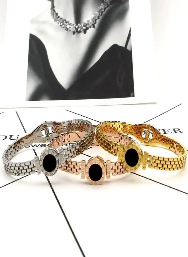 MEENAZ bracelet for woman combo 3 Bangles for women Anti Tarnish Stylish Adjustable Bracelet for girls rose gold Kada for Women Accessories Jewellery for Women Girls friendship crystal open kada 572 - Image 5