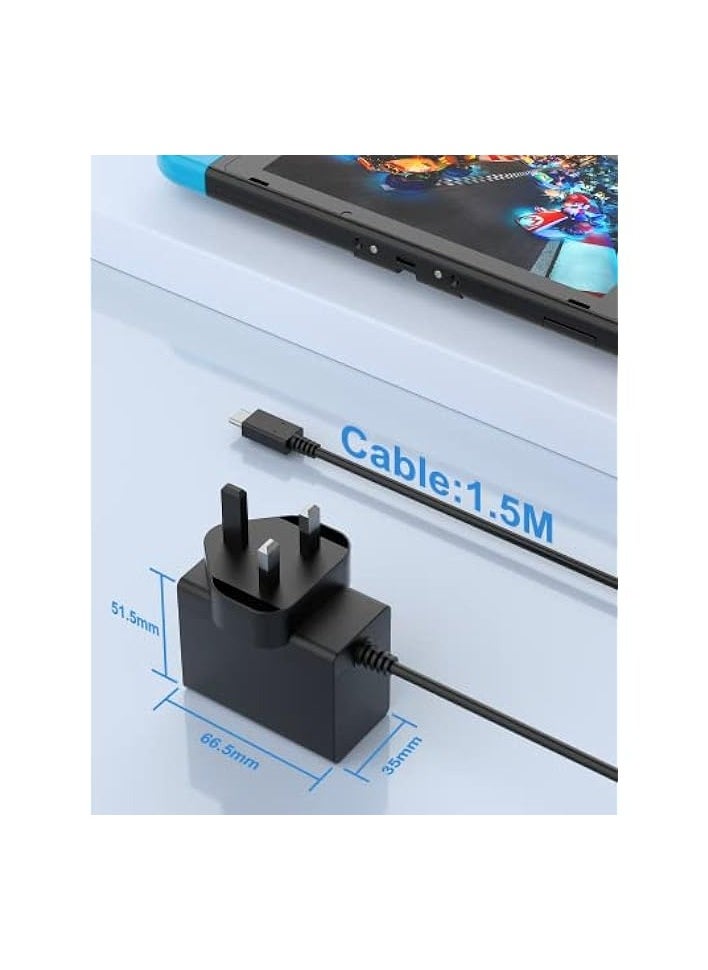 IBERLS - IBERLS Fast Charger for Nintendo Switch, 15V 2.6A AC Power Adapter for Switch/Switch OLED/Switch Lite/Switch Dock Station/Switch Pro Controller - Support TV Mode, USB, HDMI - Image 1