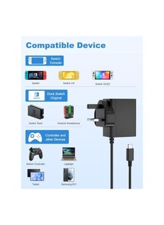IBERLS IBERLS Fast Charger for Nintendo Switch, 15V 2.6A AC Power Adapter for Switch/Switch OLED/Switch Lite/Switch Dock Station/Switch Pro Controller - Support TV Mode, USB, HDMI  - Image 4