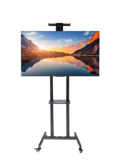 FlashHawk Mobile TV Stand for 32 to 55 inch TVs, Height Adjustable Portable TV Stand with Wheels and Tray for Audio-Visual Devices,Bedroom, Living Room  - Image 1