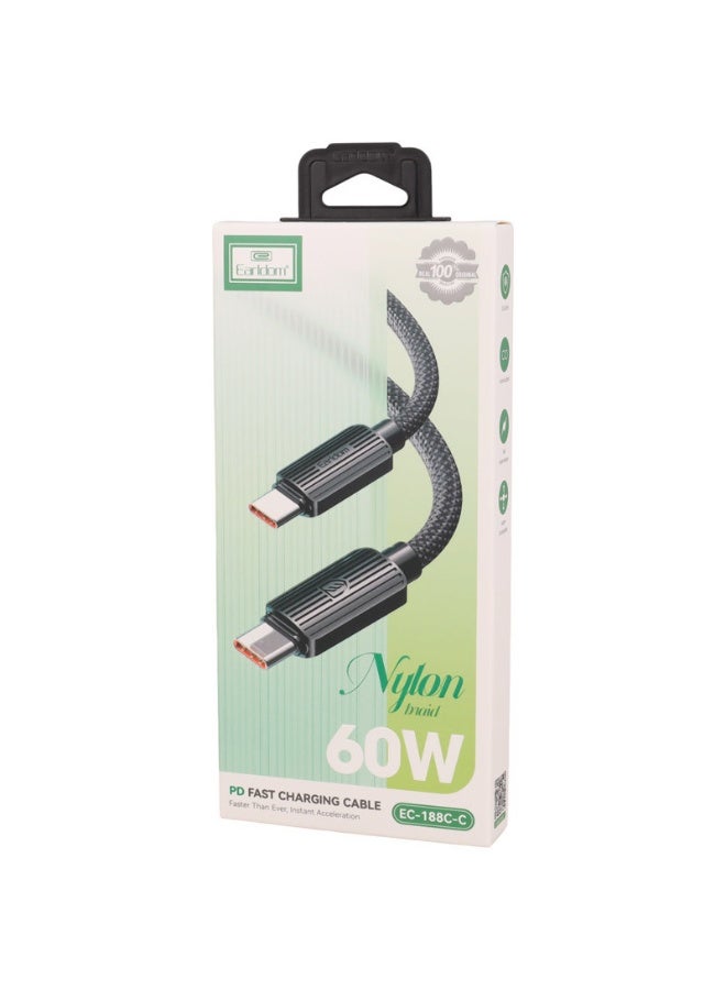 أيرلدوم Fast Charging & Data Cable - EC-188C USB-C to USB-C - 60W - Image 2