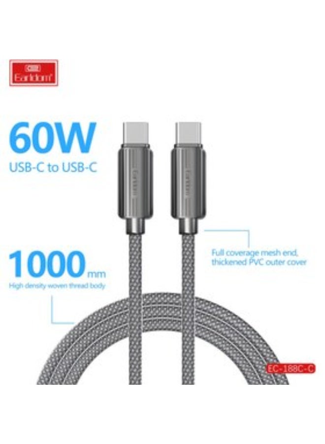 أيرلدوم Fast Charging & Data Cable - EC-188C USB-C to USB-C - 60W - Image 3