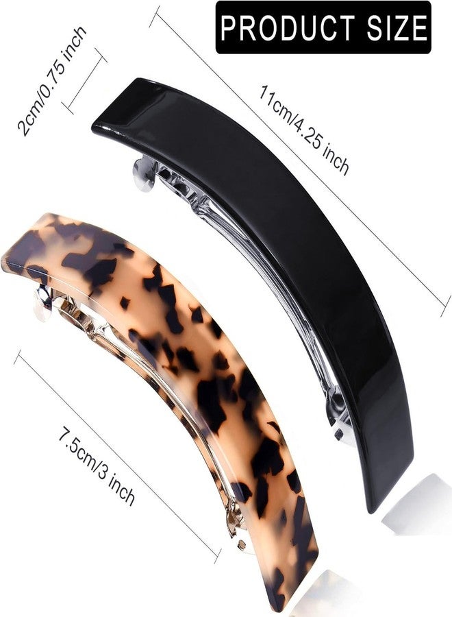 Eyegla Hair Barrettes for Women Large French Barrette Hair Clips Tortoise Shell Barrettes for Thick Hair,2 Pack - Image 3