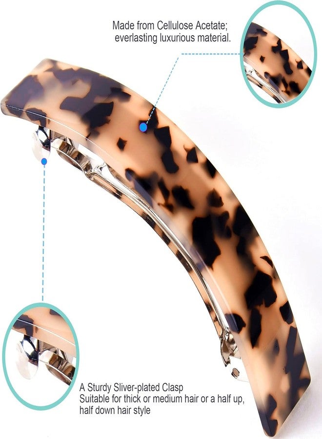 Eyegla Hair Barrettes for Women Large French Barrette Hair Clips Tortoise Shell Barrettes for Thick Hair,2 Pack - Image 5