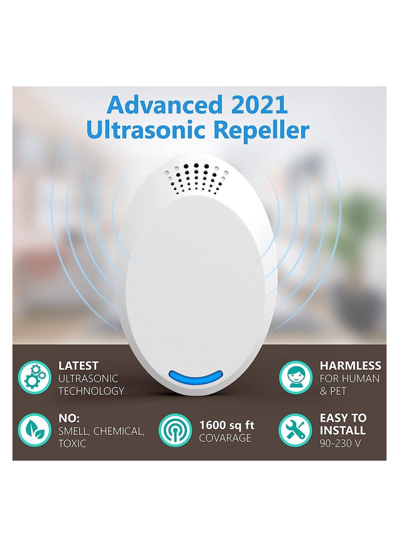 Generic - Ultrasonic Pest Repeller Plug-In - Electronic Insect Control Defender 2Pack - Roach Bed Bug Mouse Rodent Mosquito Killer - Indoor Reject Repellent - For roach Ants Mice Fly Rat - Image 1