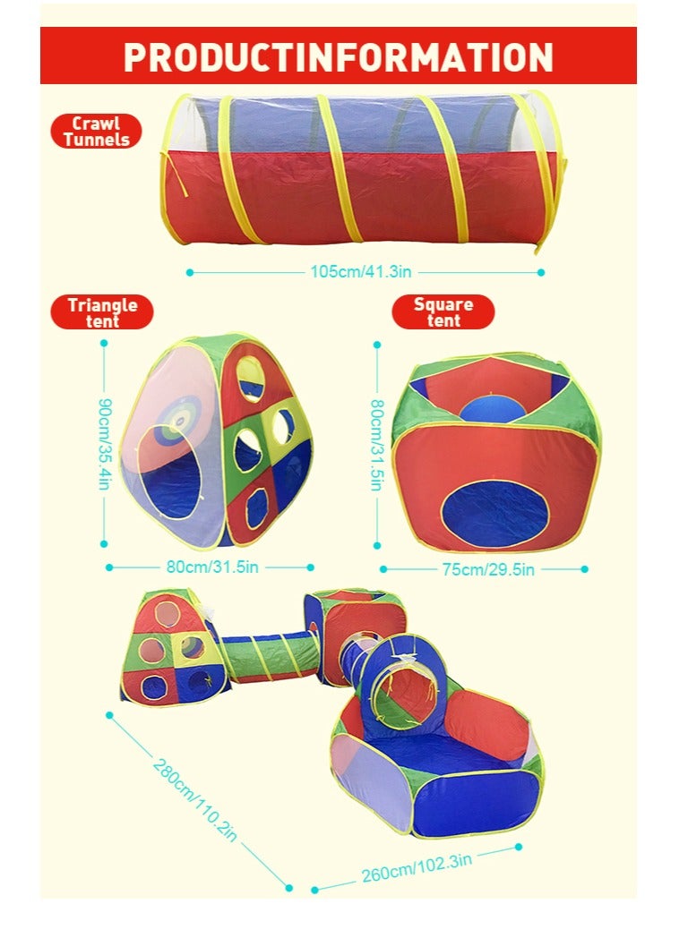 Forthcan Kids Play Tent 5 in 1 with Pop Up Tunnel and Ball Pit, Indoor Outdoor Toddler Playhouse for Boys and Girls Ages 3-6, Fun Birthday Party Gift - Image 2