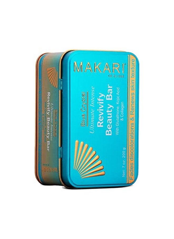Makari - Ultimate Intense Blue Crystal Revivify Beauty Bar Soap 7 Oz ; Exfoliating Bar Soap For Women And Men ; Brightening Bath Soap And Exfoliating Soap Bar With Glutathione Kojic Acid And Collagen - Image 1