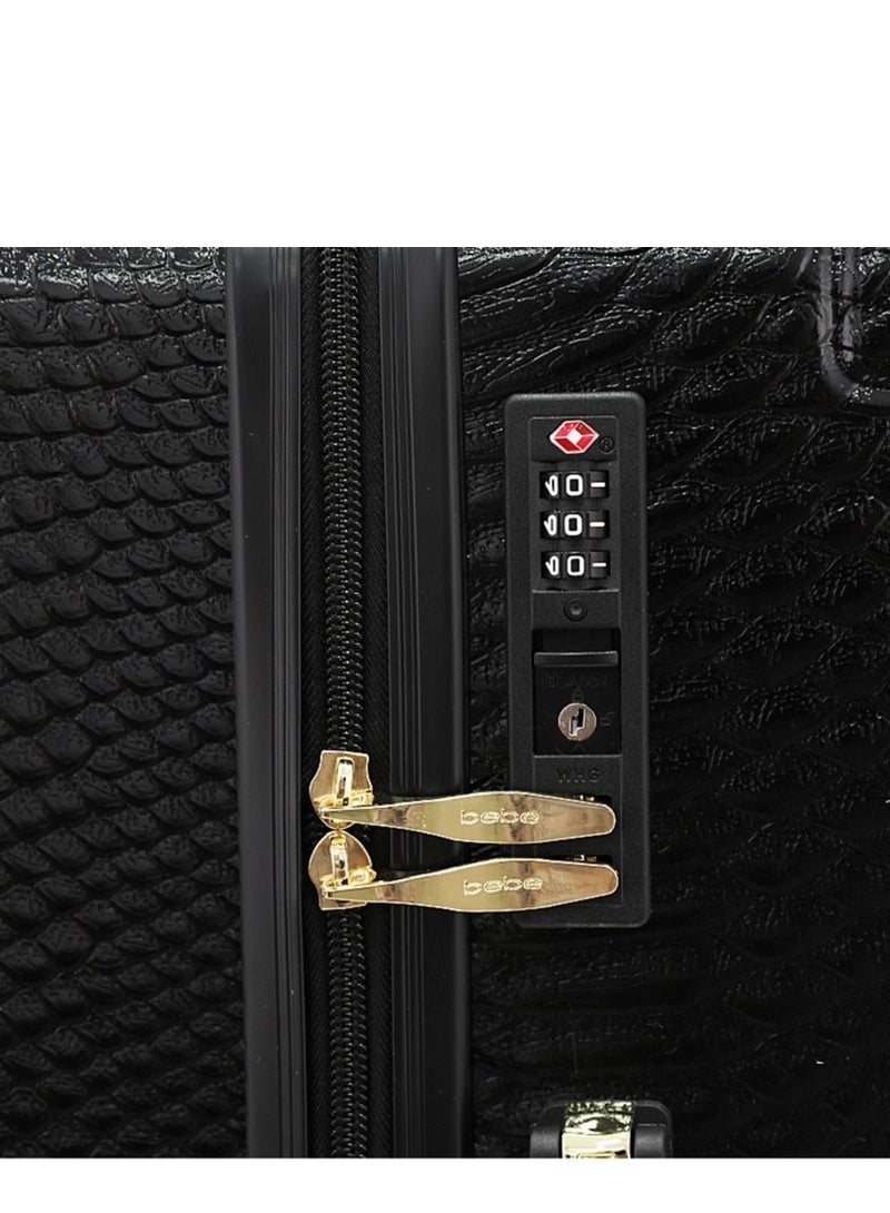 bebe MARTA Hardside Luggage on Wheels for Unisex | Ultra Lightweight ABS on with Spinner Wheels 4 Color Black/Gold - Image 5