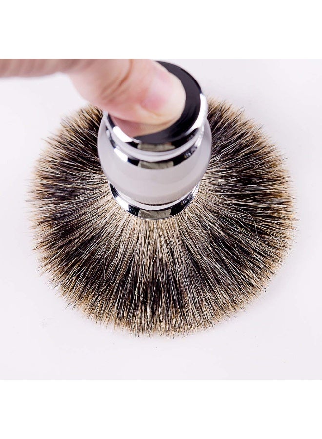 Grandslam Finest Badger Shaving Brush with Resin Handle- Engineered for the Best Shave of Your Life (Gray) - Image 4
