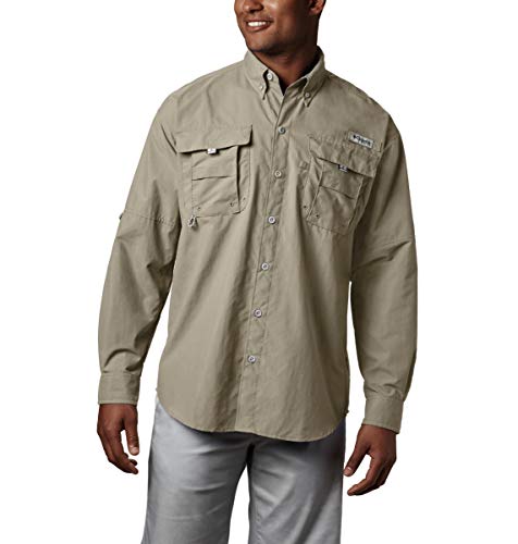 Columbia Men’s PFG Bahama™ II Long Sleeve Shirt, Fossil, Small - Image 1