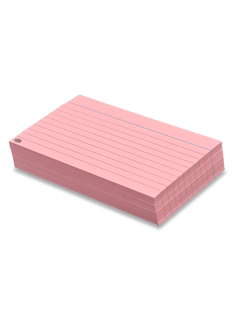 FIS® Record Cards, Size: 152.4x101.6mm, (6”x4” Inches), Paper Weight 180gsm, Single Ruled Both Sides,Packet of 3 Pieces, Pink Color-FSIC64-180PI-3 - Image 2