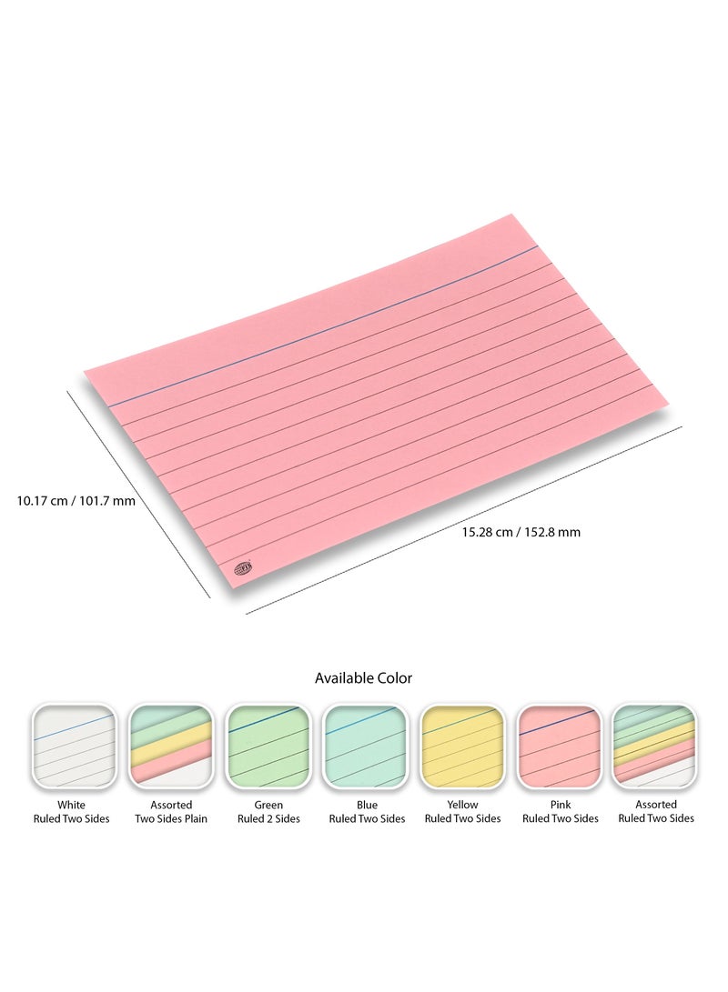 FIS® Record Cards, Size: 152.4x101.6mm, (6”x4” Inches), Paper Weight 180gsm, Single Ruled Both Sides,Packet of 3 Pieces, Pink Color-FSIC64-180PI-3 - Image 4