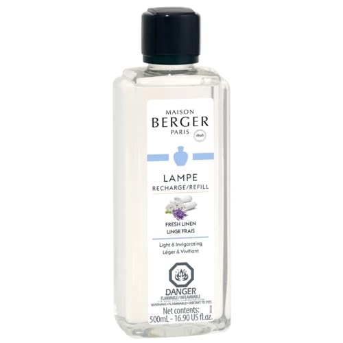 MAISON BERGER Fresh Linen | Lampe Berger Fragrance Refill by | for Home Fragrance Oil Diffuser | Purifying and perfuming Your Home | 16.9 Fluid Ounces - 500 millimeters | Made in France - Image 1
