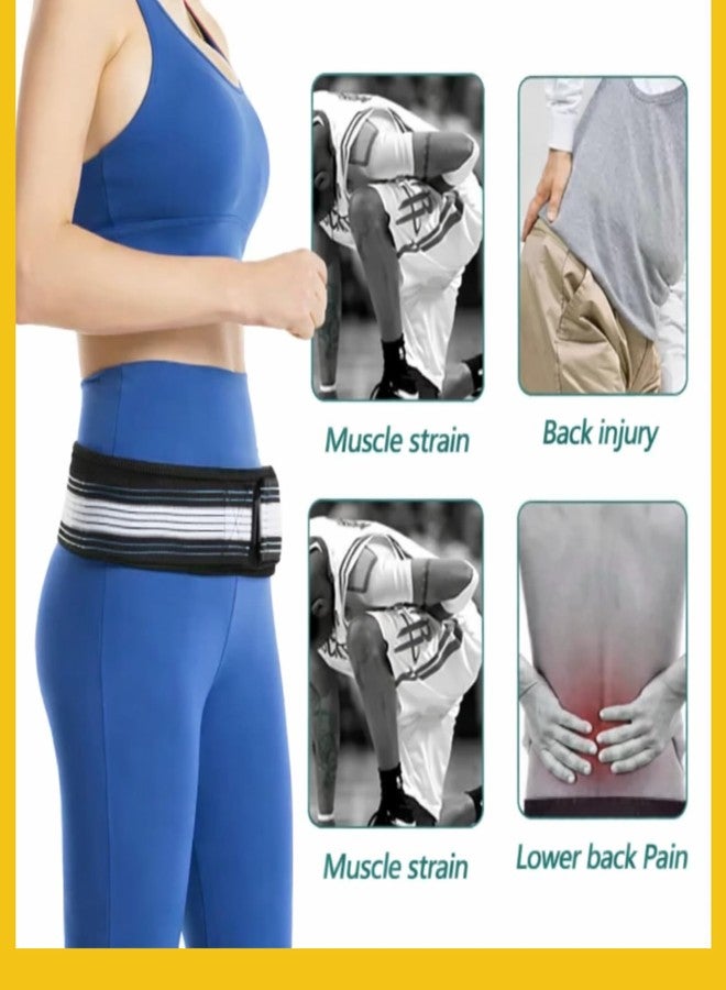 Tradehub® Lower Back Support Brace Sacral Belt for Men and Women, Anti-Slip Sciatica Pain Relief, Sacroiliac SI Joint Hip Pelvic Belt, Regular Size, Black - Image 4